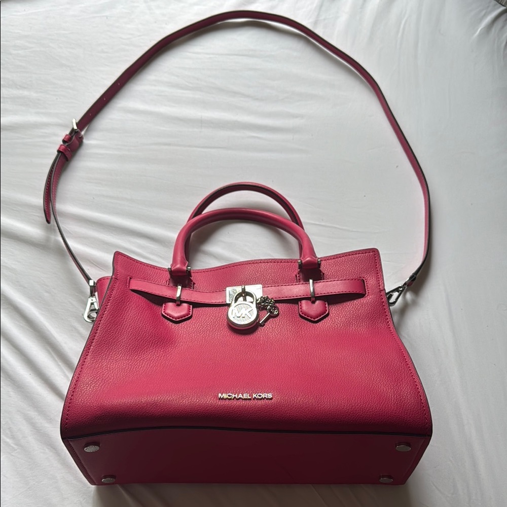 Michael Kors Pink Satchel with Silver Hardware